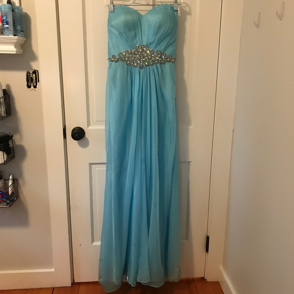 La Femme blue/ turquoise Prom Dress
